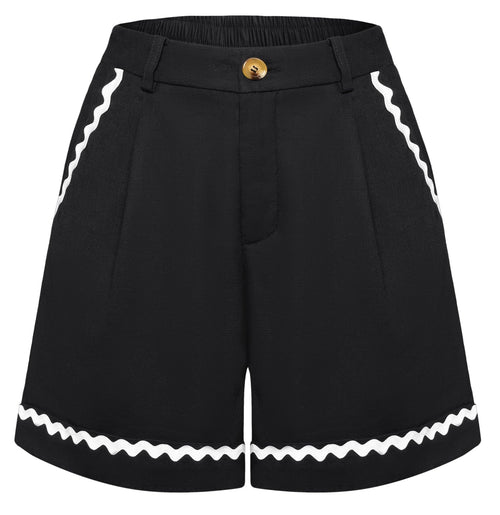 Belle Poque Summer Shorts for Women UK Lightweight Comfortable Shorts for Holiday Black S