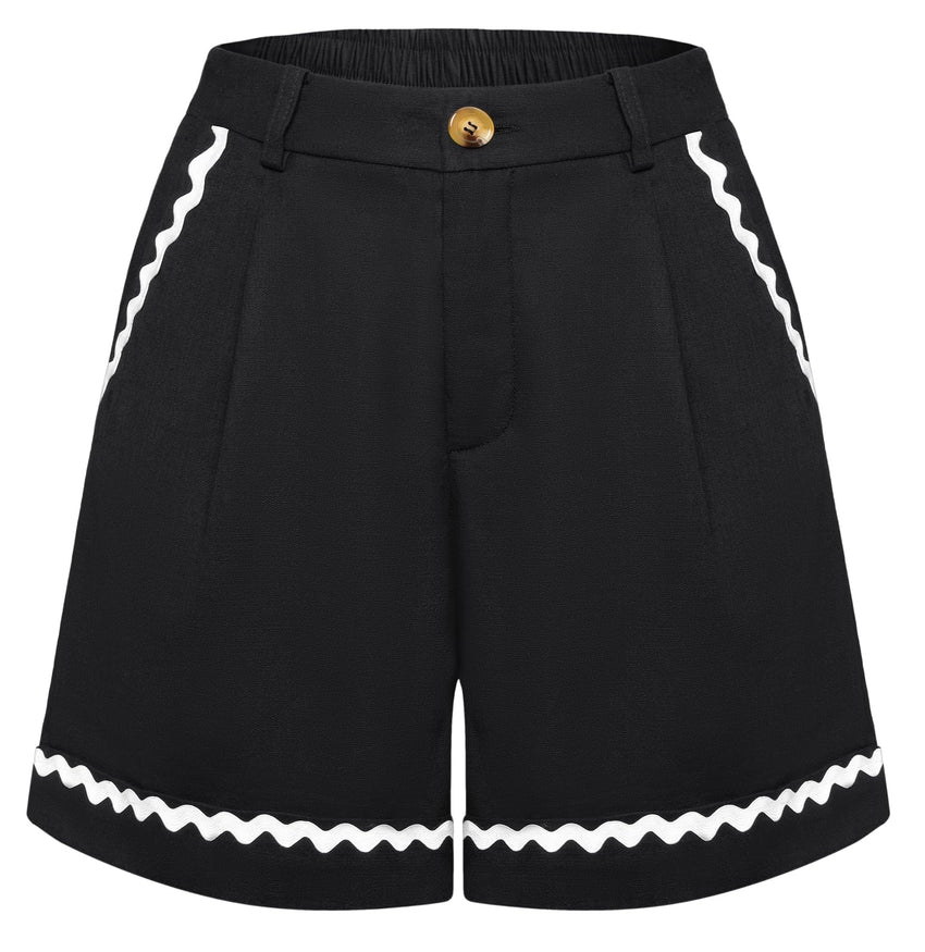 Belle Poque Summer Shorts for Women UK Lightweight Comfortable Shorts for Holiday Black S