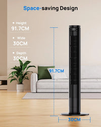 Tower Fan 92cm LED Display Silent Remote 6 Speeds 5 Modes 70ÃÂ° Oscillation Timer Ã¢ÂÂ 92cm