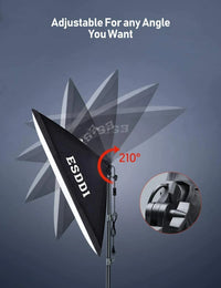 ESDDI Softbox Photography Lighting Kit 20 x 28 inch with 800W and 5500K Soft Lights, Continuous Lighting for Portraits and Product Shooting with Carry Bag