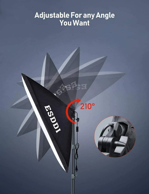 ESDDI Softbox Photography Lighting Kit 20 x 28 inch with 800W and 5500K Soft Lights, Continuous Lighting for Portraits and Product Shooting with Carry Bag