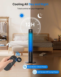 Tower Fan 92cm LED Display Silent Remote 6 Speeds 5 Modes 70ÃÂ° Oscillation Timer Ã¢ÂÂ 92cm