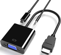VGA to HDMI Converter with 3.5mm Audio 1080P VGA to HDMI Adapter with USB Power Cable 0.28m VGAs-Male Input to HDMIs-Female Output Converter for TV Stick, HDTV, Computer, Laptop, PC, Monitor,Projector
